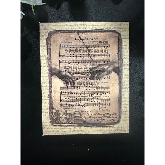 How Great Thou Art Sheet Music Wooden Decor Plaque With Stand & Wall Mount - Picture 1 of 8